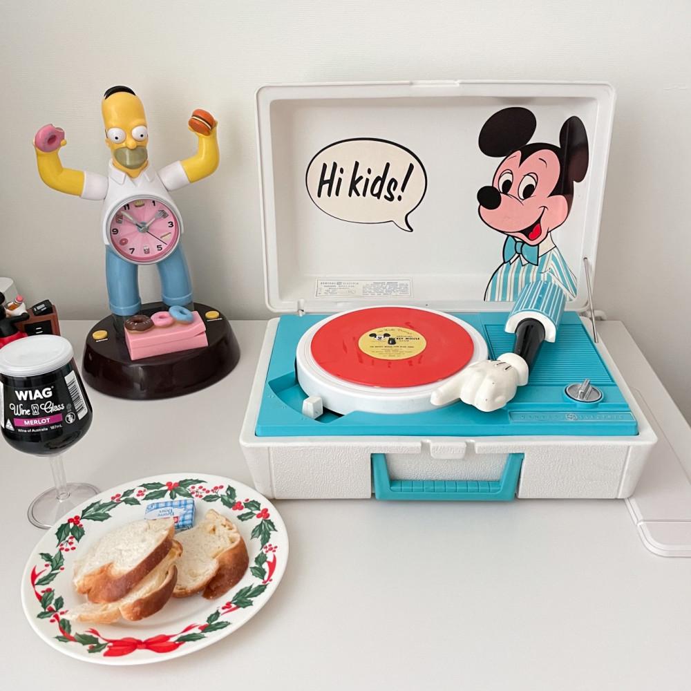 B급 미키마우스 턴테이블 레코드플레이어 LP
