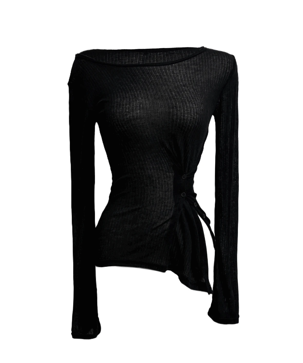 Ribbed button slit T