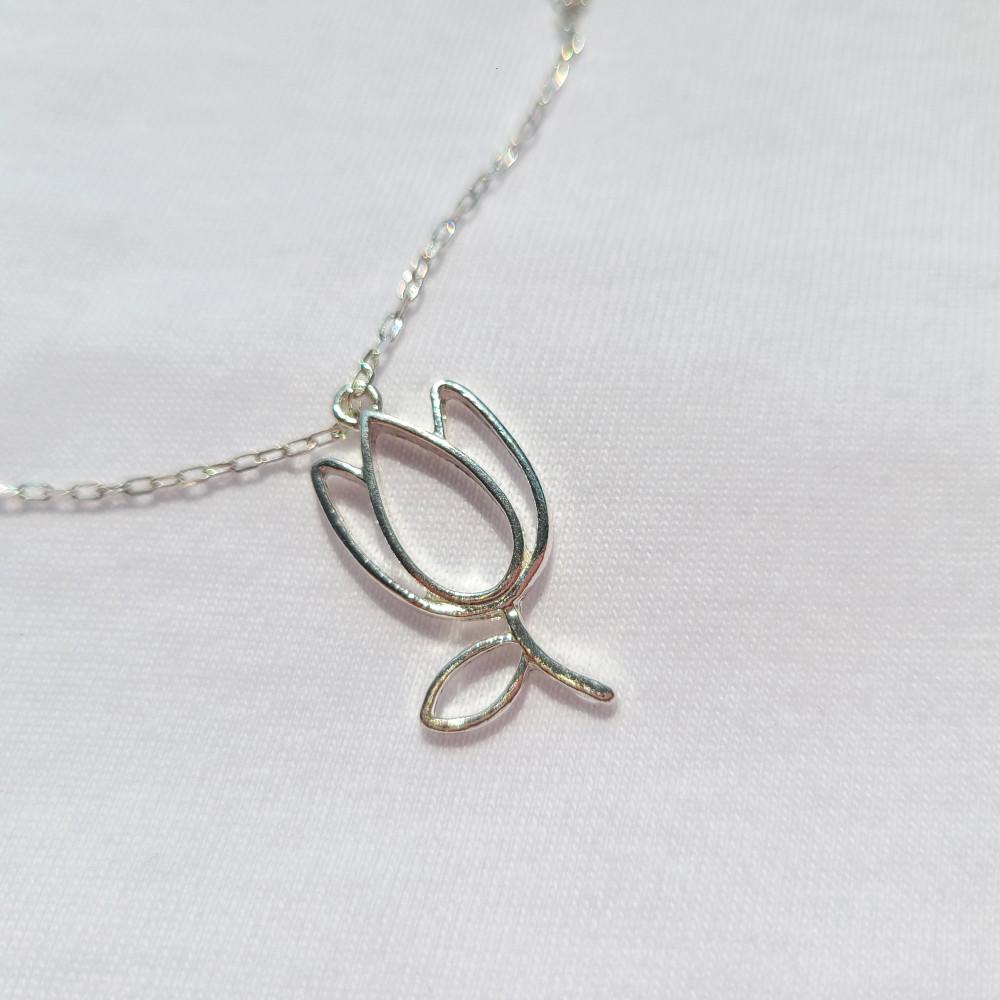 [매혹적인 튤립] 실버 925 펜던트 꽃 모양 목걸이