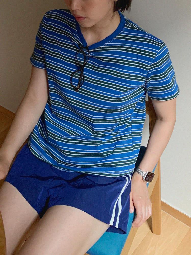 리카 스트라이프 티셔츠 (2color)