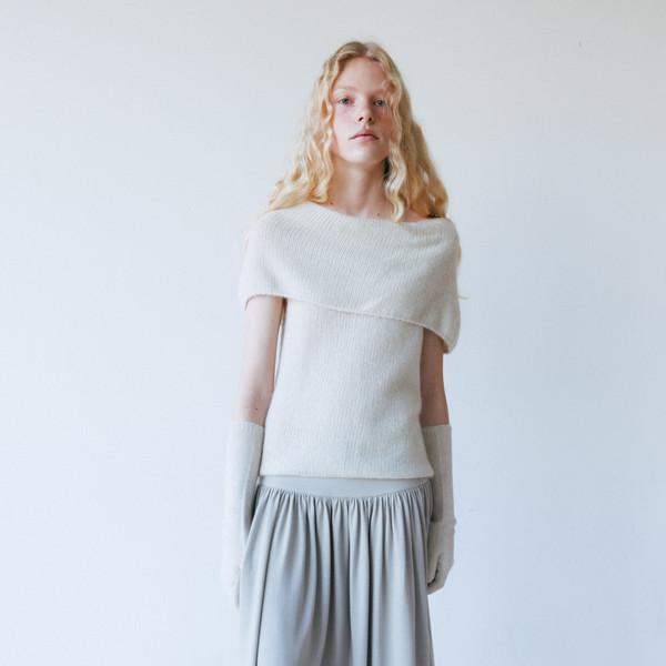 Soft jersey gathered skirt (ivory / gray / black) [11월 18일 순차 배송]