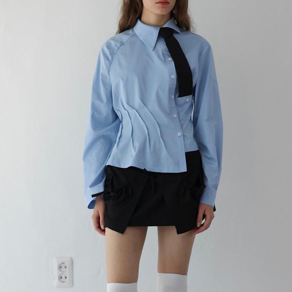 [Made-to-order] Twist shirt - Blue