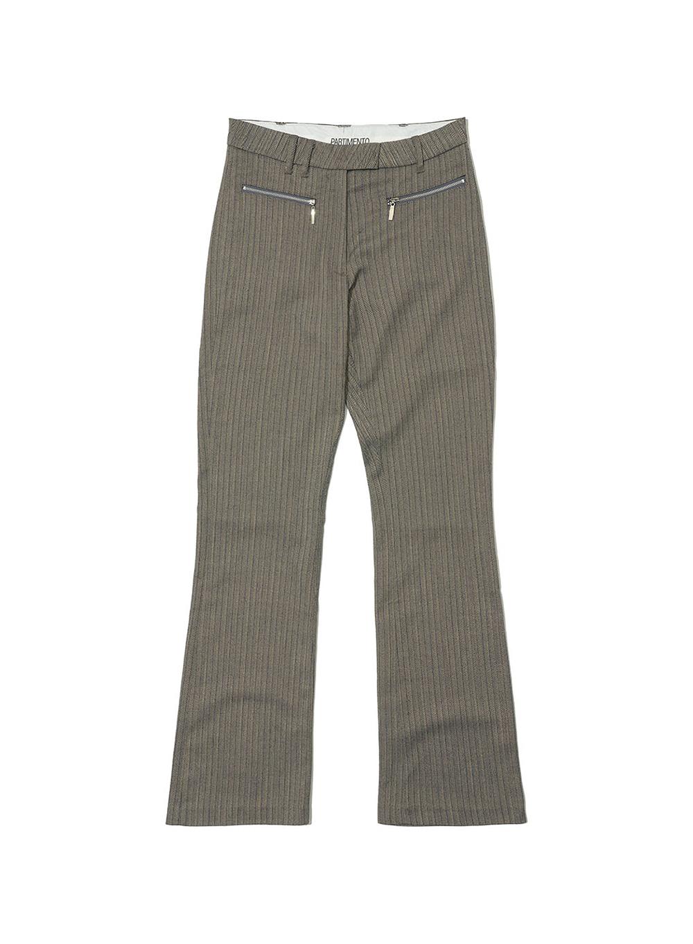 [WOMEN] STRIPED BOOT CUT PANTS_NAVY