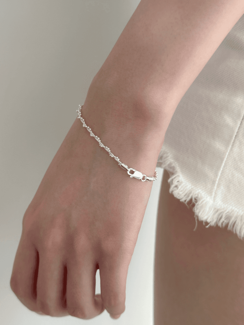 (925silver) Stem ball bracelet