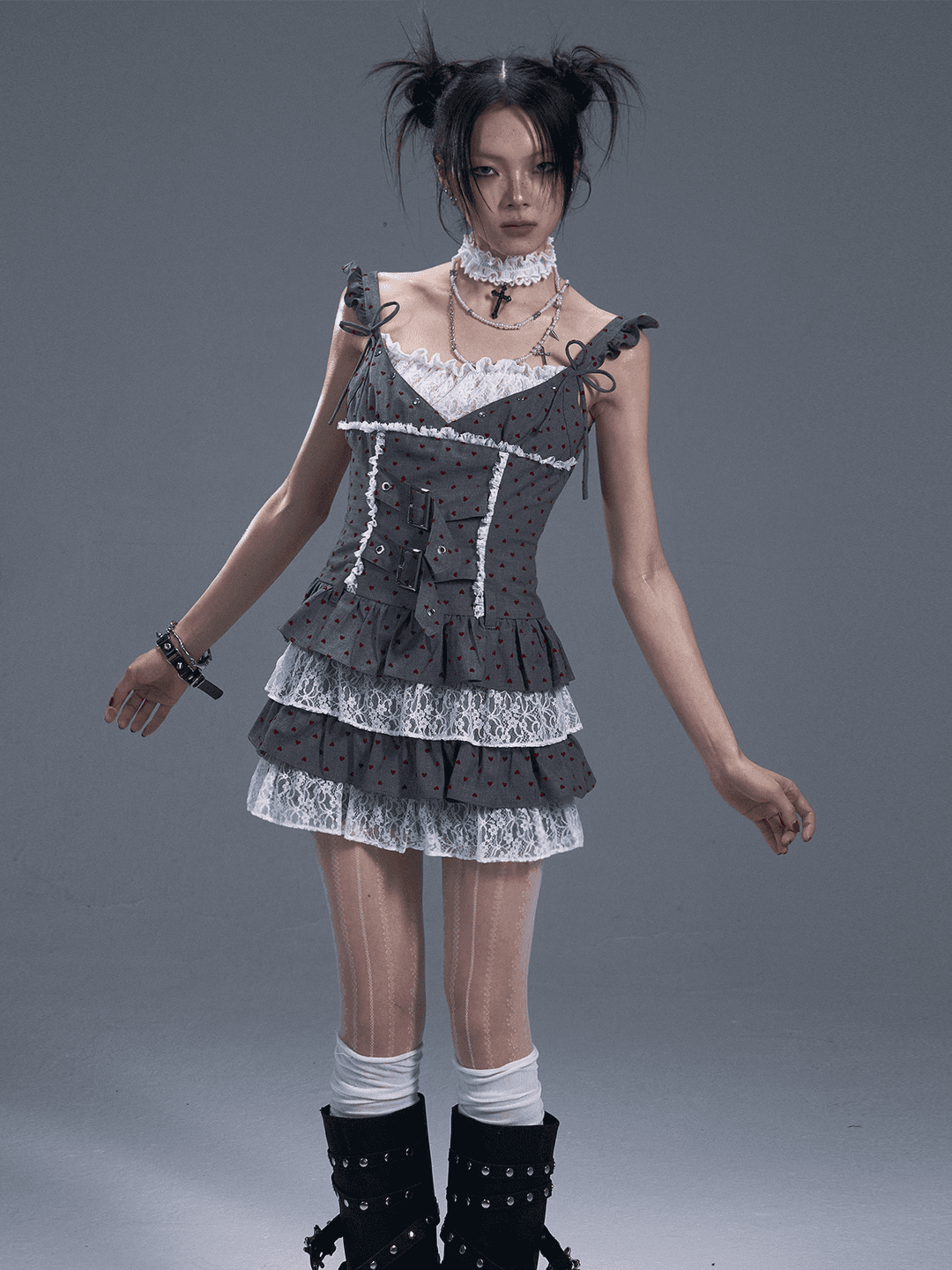 Lace Cake Tutu Suspender Dress FRU0090