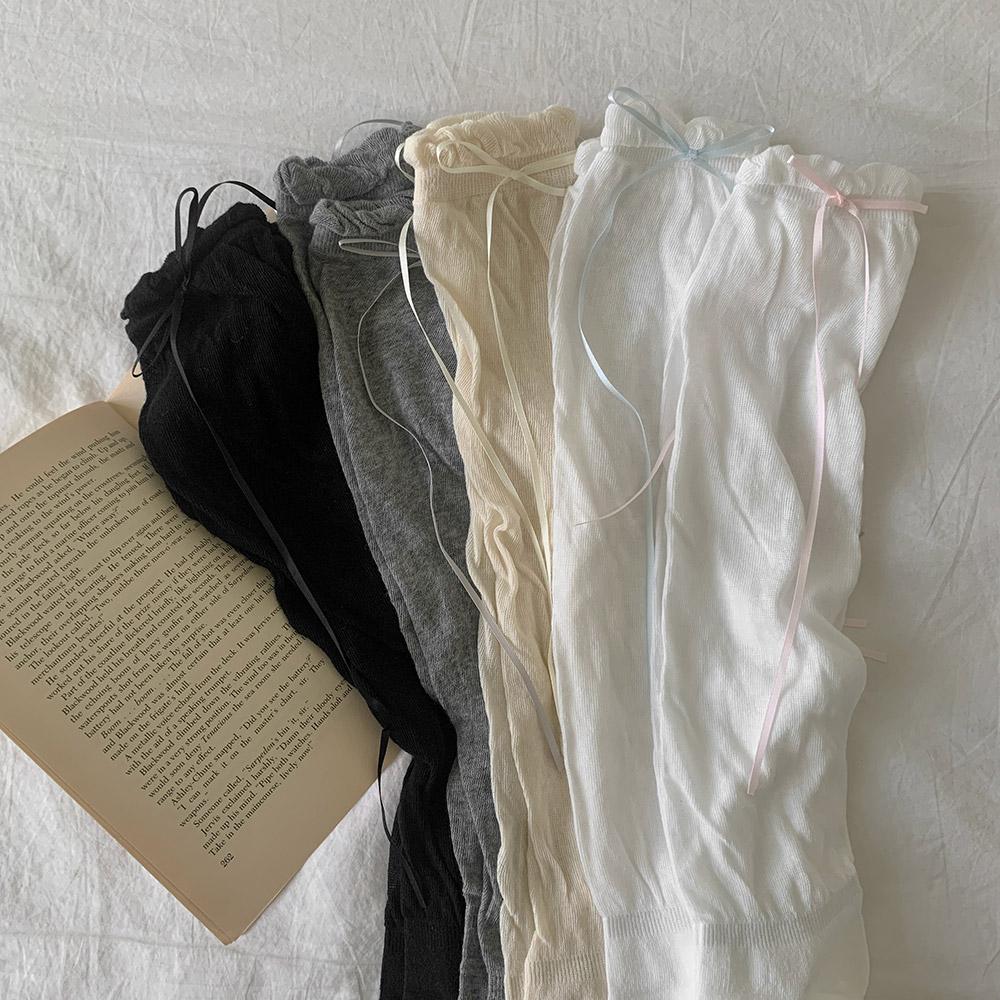 비마이뮤즈 리즌 루즈 리본 소프트 니삭스 양말