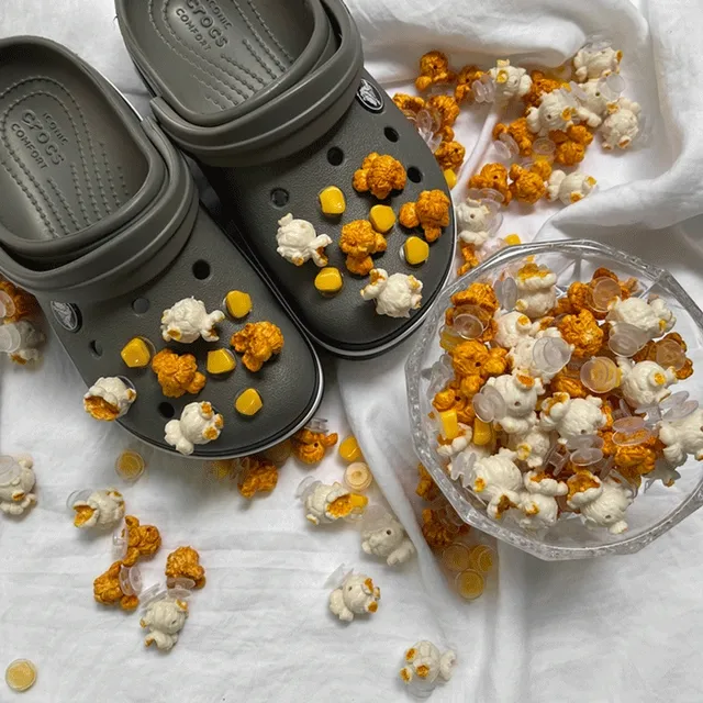 (당일출고) 팝콘 옥수수 입체 지비츠 세트 18pcs