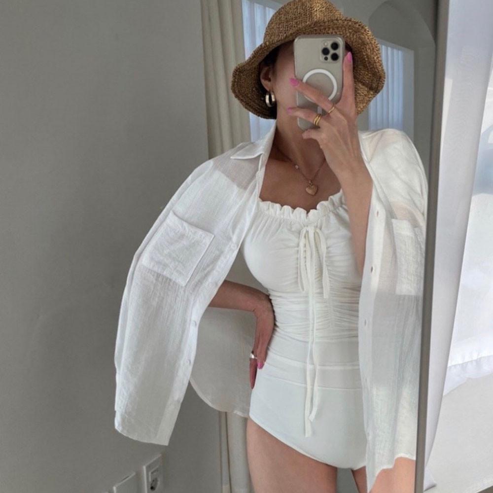 썸머 시스루 바캉스 비치웨어 예쁜 블라우스 셔츠 남방