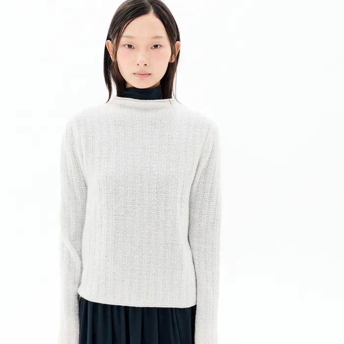 CASHMERE PATTERNED KNIT (IVORY)