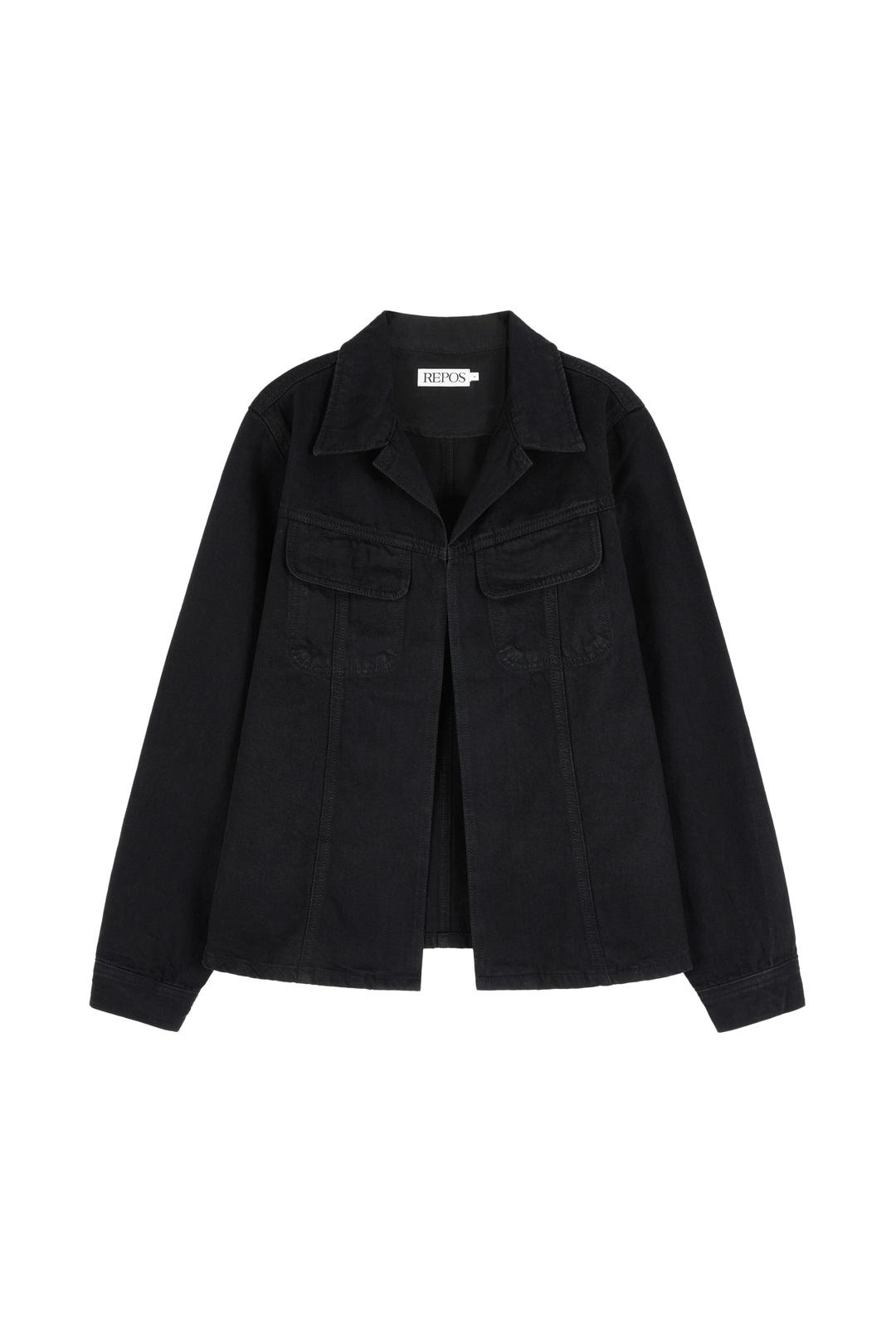 COTTON DENIM SHIRT (BLACK)