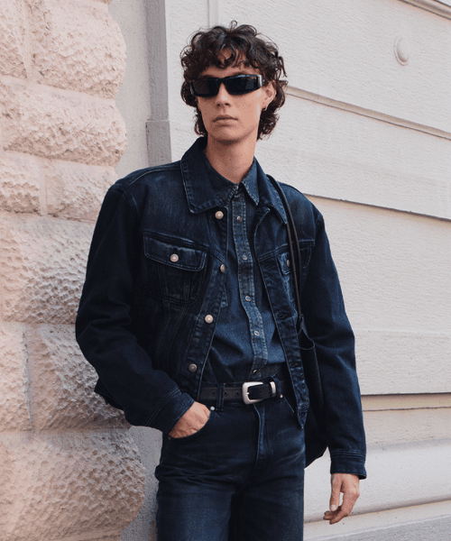 버번 데님 트러커 자켓 미드나잇블루