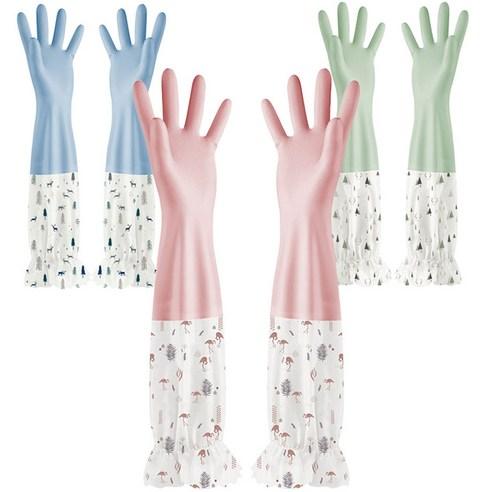 모스트픽 기모안감 목 긴 고무장갑 밴드형 세트 - 고무장갑 | 쿠팡