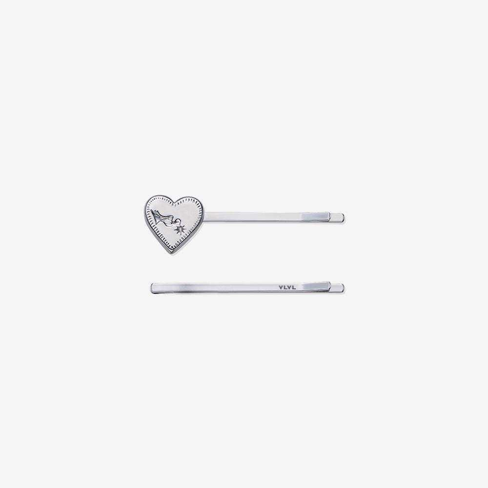 Heart slides set (2pcs), SILVER