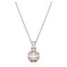 Birthstone 펜던트, 스퀘어 컷, 6월, 핑크, 로듐 플래팅