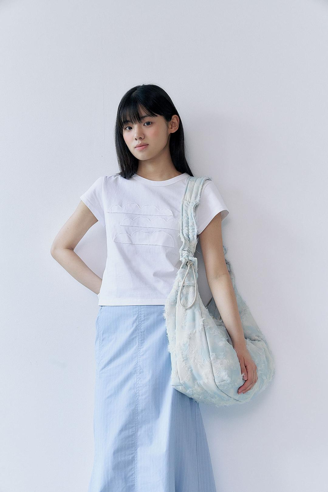 Porcelain bag (Large) - Creamy blue