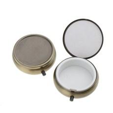 팩 2 조각 포켓 휴대용 레트로 금속 알약 상자 의학 태블릿 스토리지 여행 케이스 컨테이너