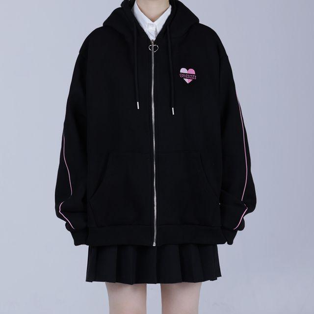Twin heart zip-up [4 color]