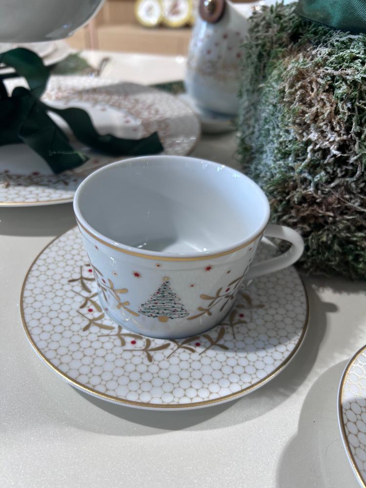 베르나르도 노엘 찻잔 및 소서 1조  / Bernardaud Noel Coffret de tasses & soucoupes thé 13 cl