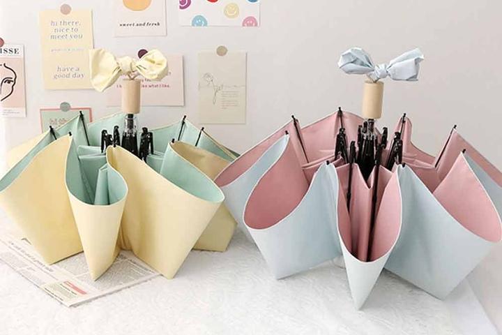 파스텔 4단 우산 자외선차단 양우산 접이식 휴대용 경량 미니 우양산