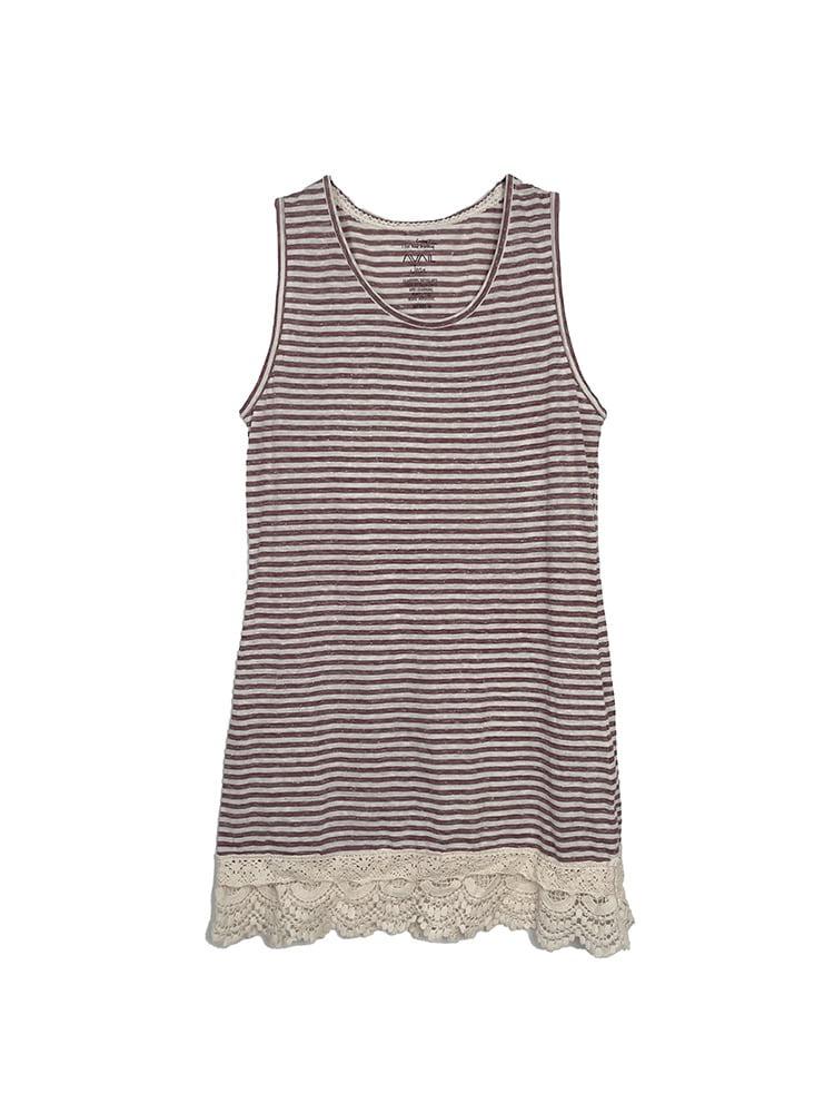 Stripe frill sleeveless