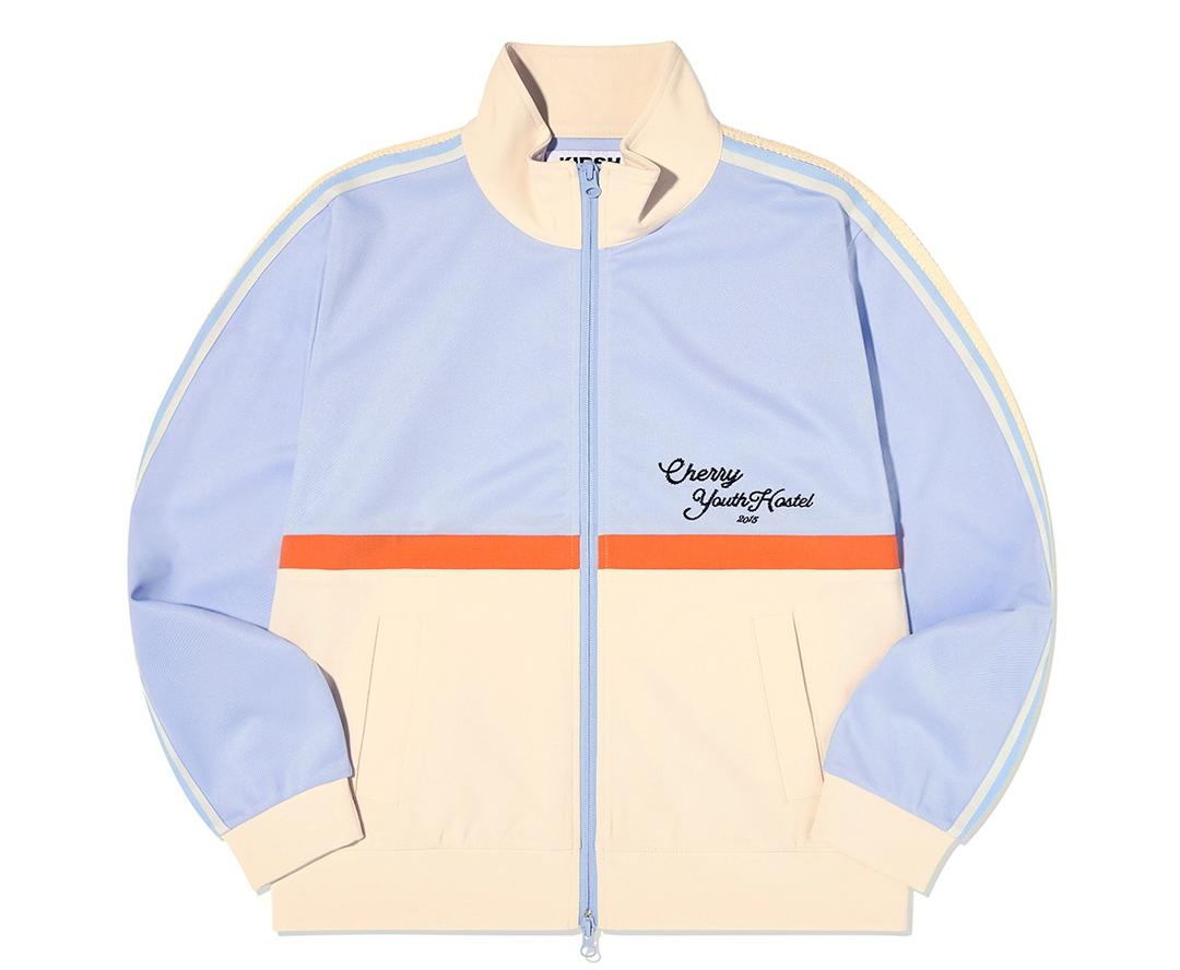 컬러 믹스 트랙 저지 자켓 [스카이]