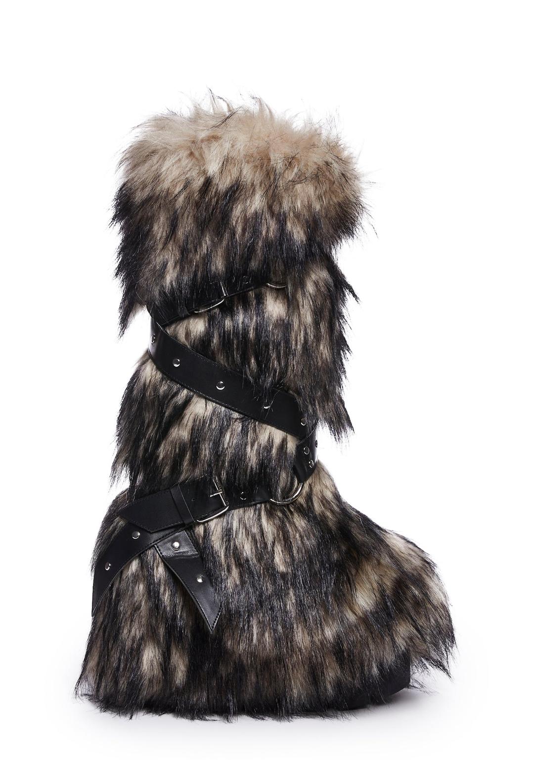 Wild Instincts Faux Fur Boots - Off White - OFF WHITE / US 5