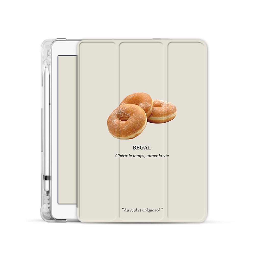 아이패드 도넛 투명 하드 북스타일 삼단접이식 아이패드케이스