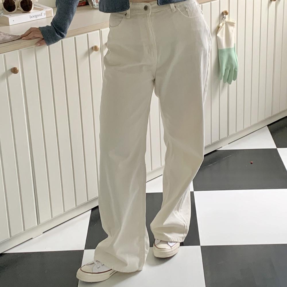 [S-L] 롱와이드 크림팬츠
