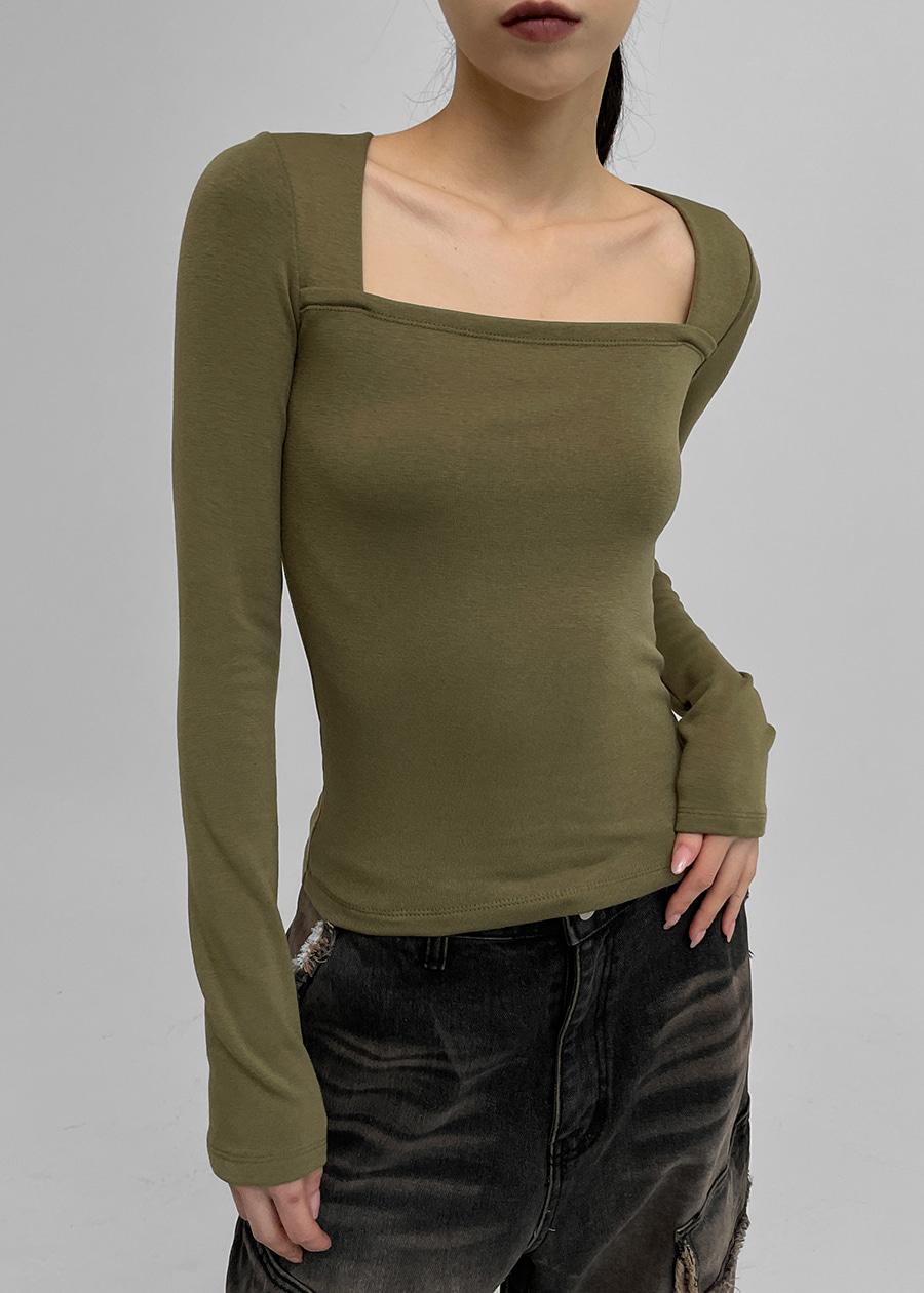 [1천장판매] [MADE] 루디시 기모 스퀘어넥 긴팔티