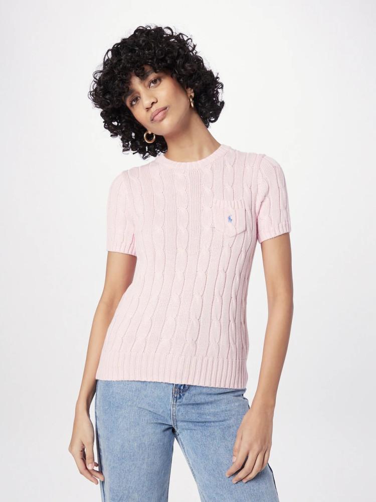 폴로랄프로렌 여성 케이블 니트 코튼 반팔 스웨터