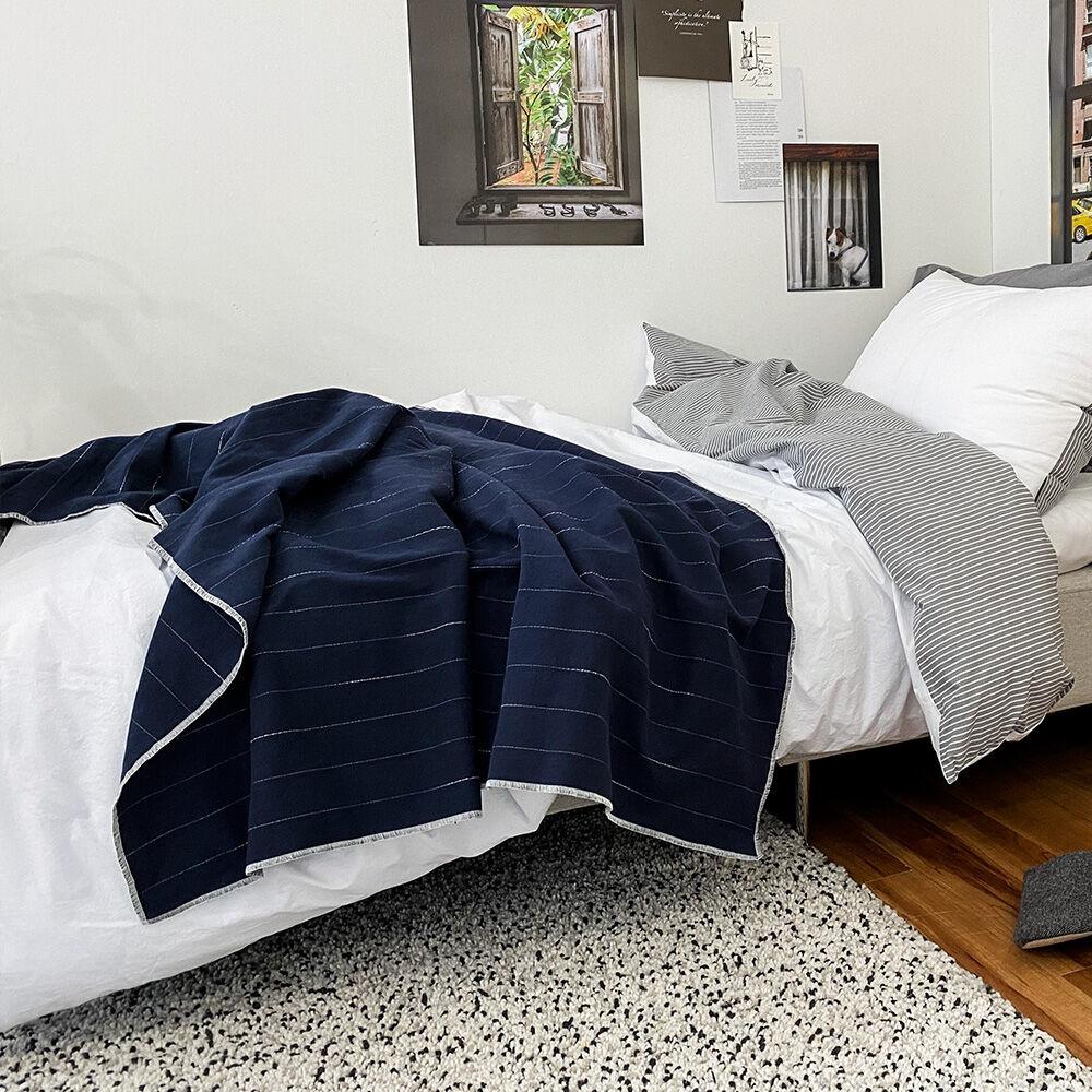 라인  블랭킷 - 네이비