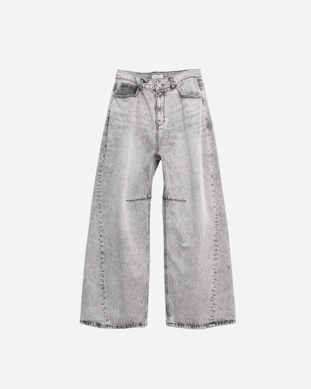 CURVED HERITAGE DENIM PANTS (SNOW BLACK)