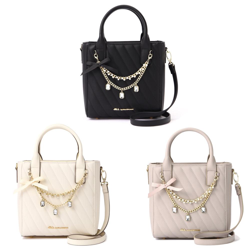 일본 질 바이 질스튜어트 쥬얼드 리본 스퀘어 토트백 데일리 숄더백 로리타 양산계 가방