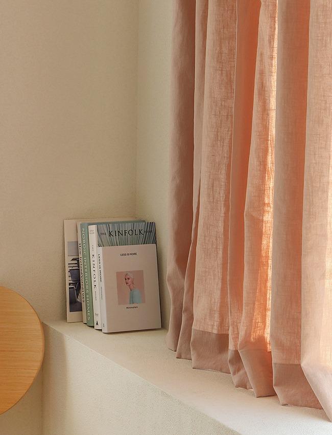 내추럴 무드 핑크베이지 린넨커튼