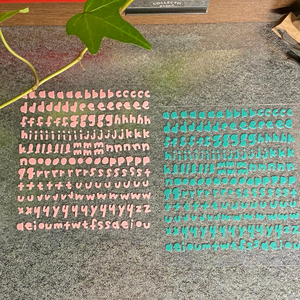 [초록레코드] 핑크그린 쪼꼬미소문자 스티커