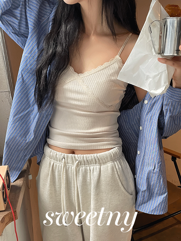 나이니 [랭킹🏆/누적판매5만장!/자체제작/끈조절/일부컬러당일] 소녀 골지 레이스 레이어드 나시 슬립