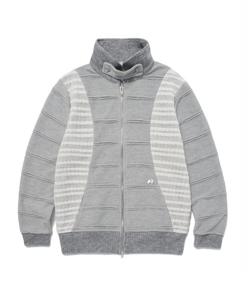 플랩 니트 집업 (그레이)