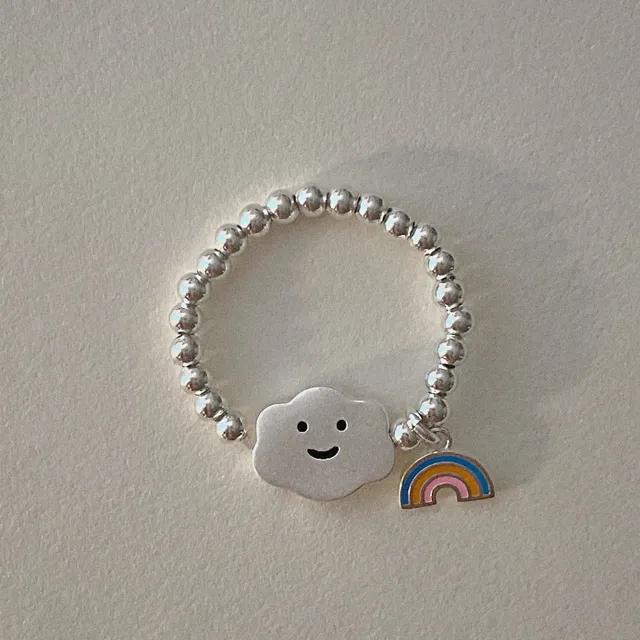 [92.5 Silver] Cloud rainbow ring