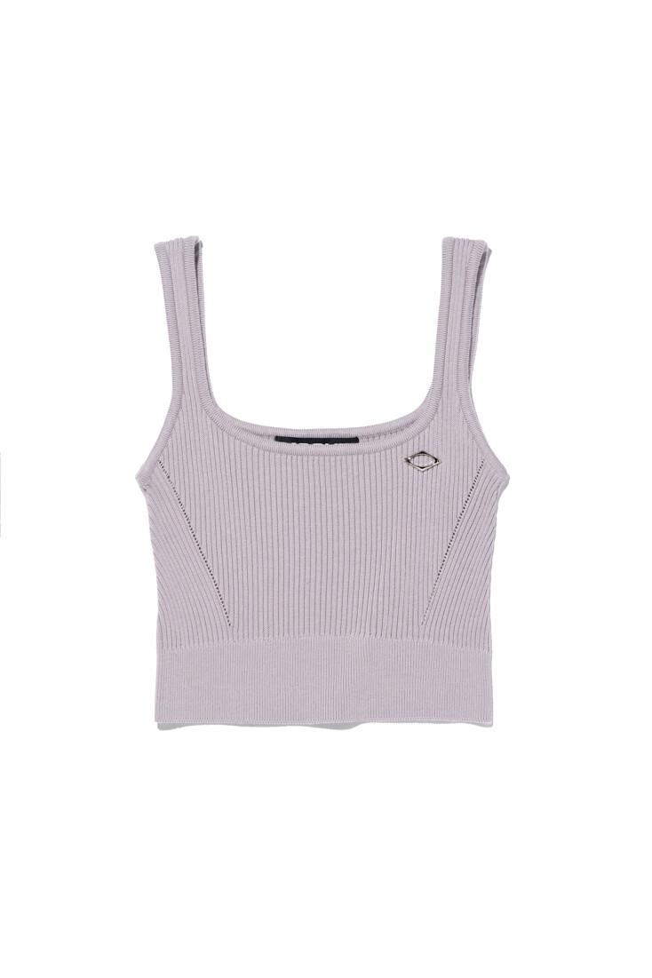 RHOMBUS KNIT CROP TOP (DUSTY PINK)