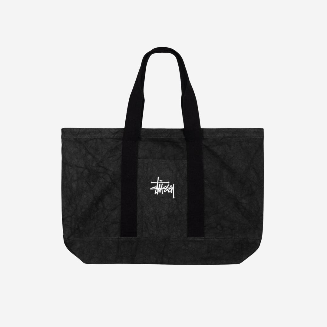 Stussy Canvas Extra Large Tote Bag Washed Black