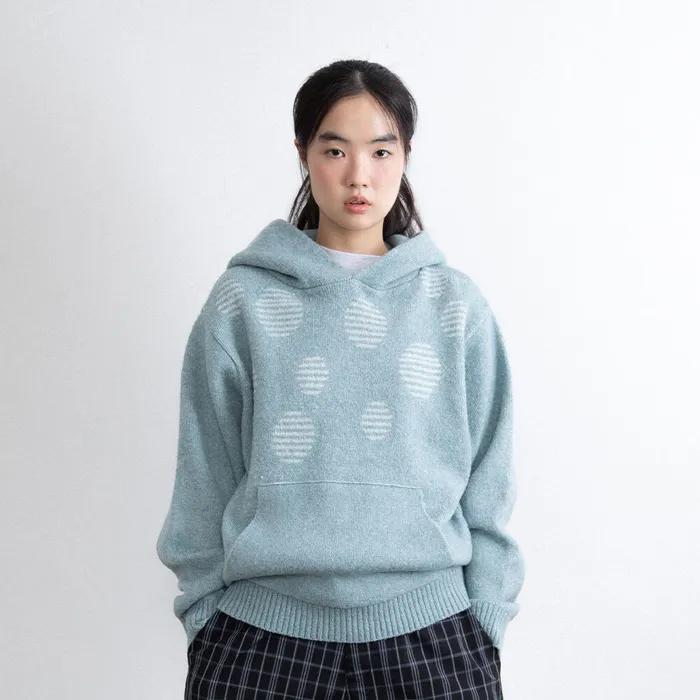 DOT KNIT HOODIE_MINT(IK2FFMK640A)