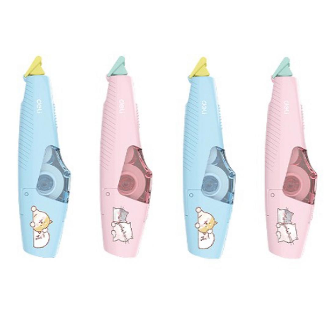 델리 캐릭터 파스텔 수정테이프 2종 x 2p 세트 21401, 핑크, 블루, 1세트 - 수정테이프 | 쿠팡