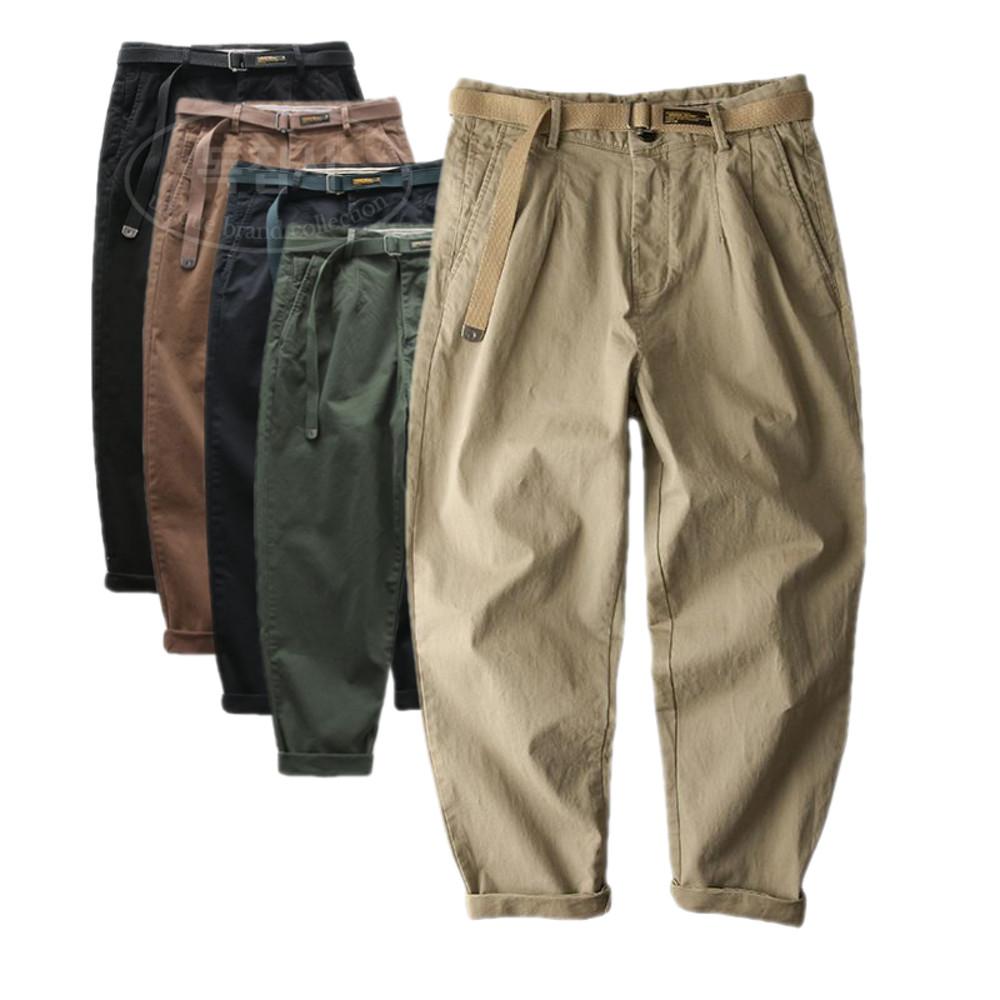 [독집사] JP001 세미와이드 테이퍼드 치노팬츠 (벨트포함)