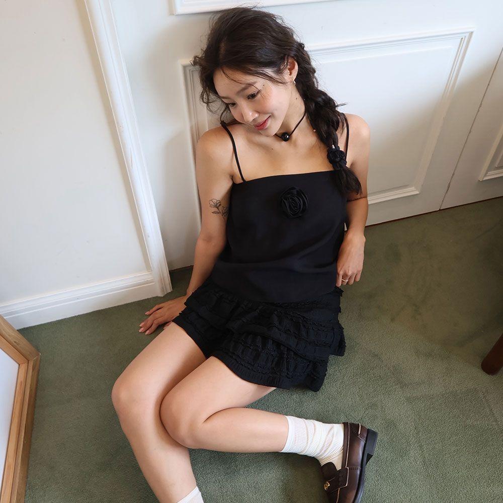 FLOWER SLEEVELESS_BLACK