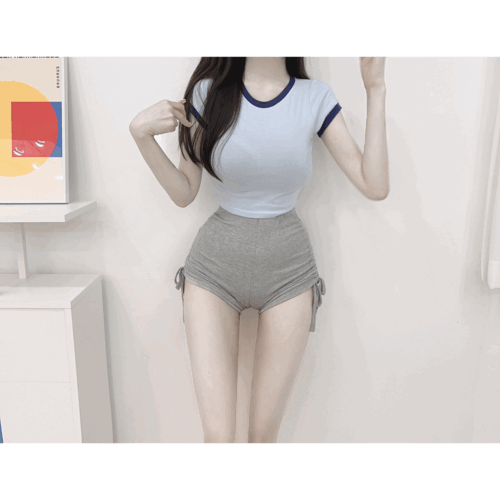 [야들야들 만지고싶] 요들 골지 사이드 스트링 츄리닝 숏팬츠
