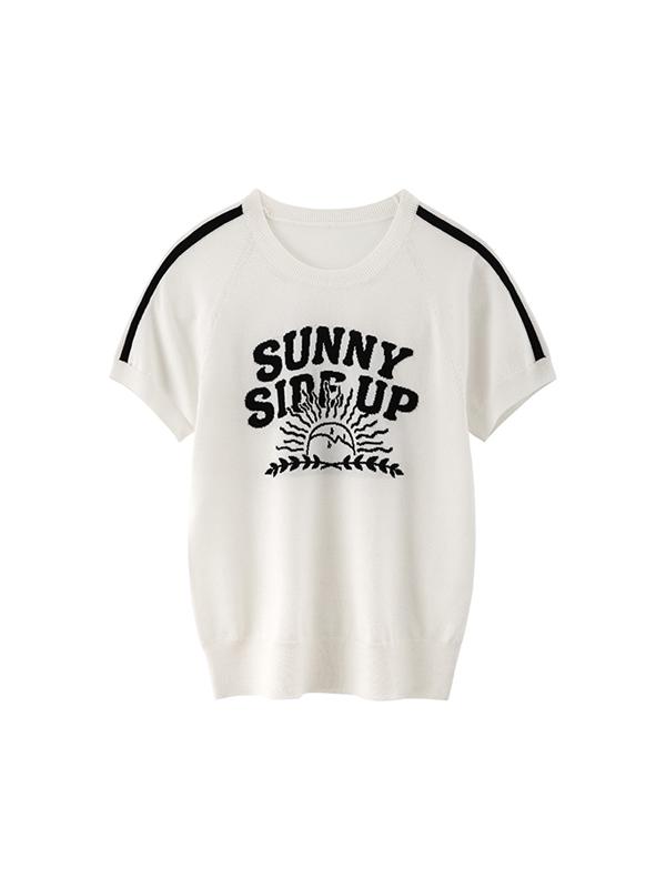 (우먼스) 라인 하프 니트(아이보리)