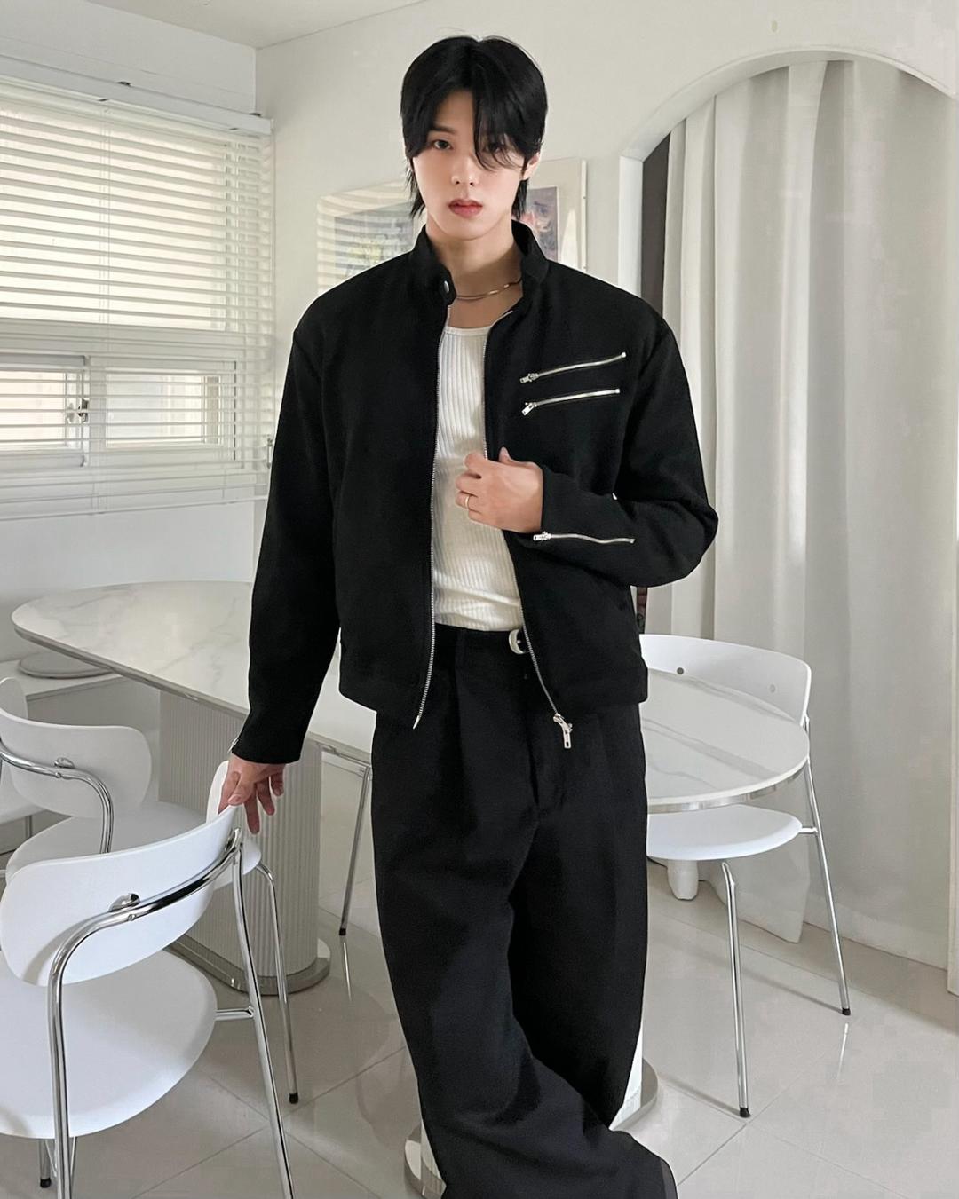 Yoz 스웨이드 이중 지퍼 바이커 자켓