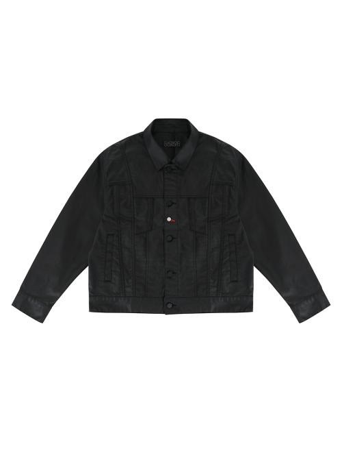 레더 데님 디스매치 자켓