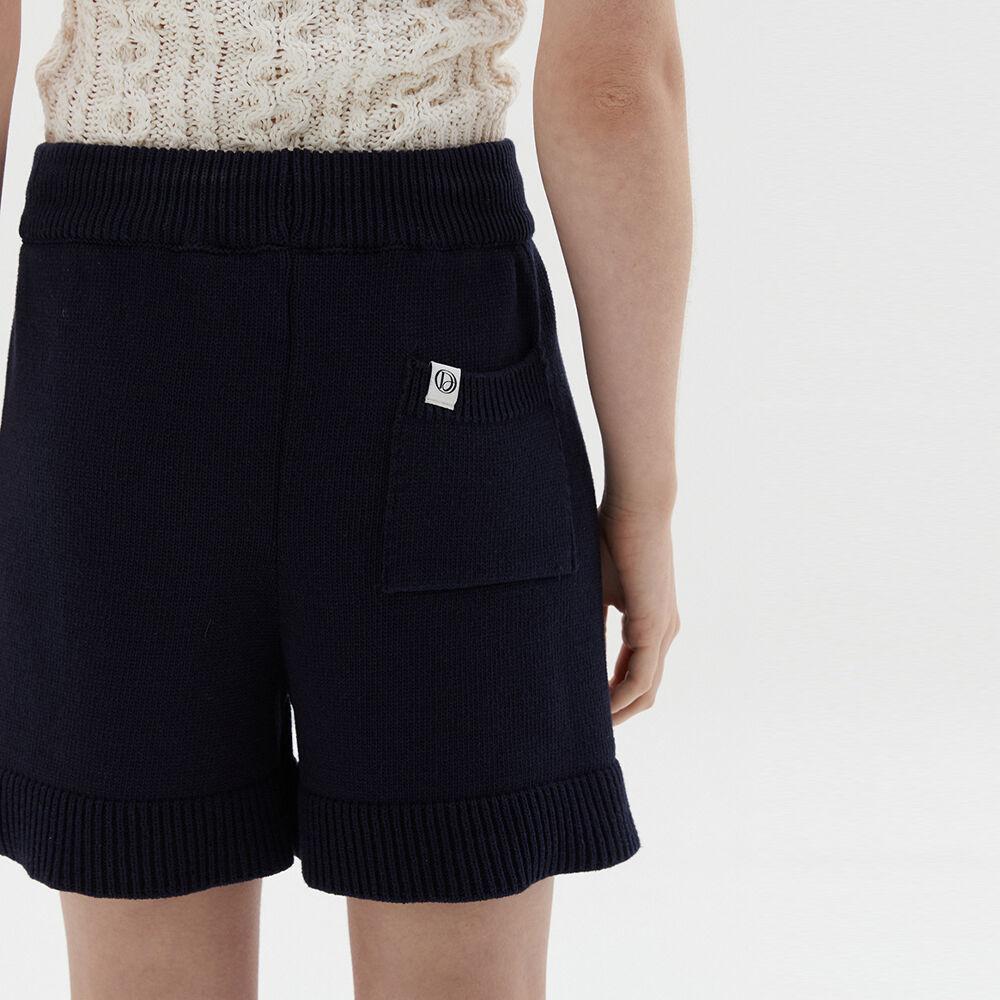 코튼 플레인 쇼츠-네이비