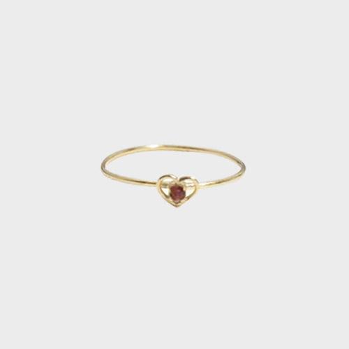 Heart Birthstone R (하트 탄생석 반지) 14k Gold